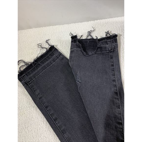 Ser.O.Ya Maya High Rise Skinny Jeans Black Size 25 Raw Hem Stretchy - Picture 6 of 7